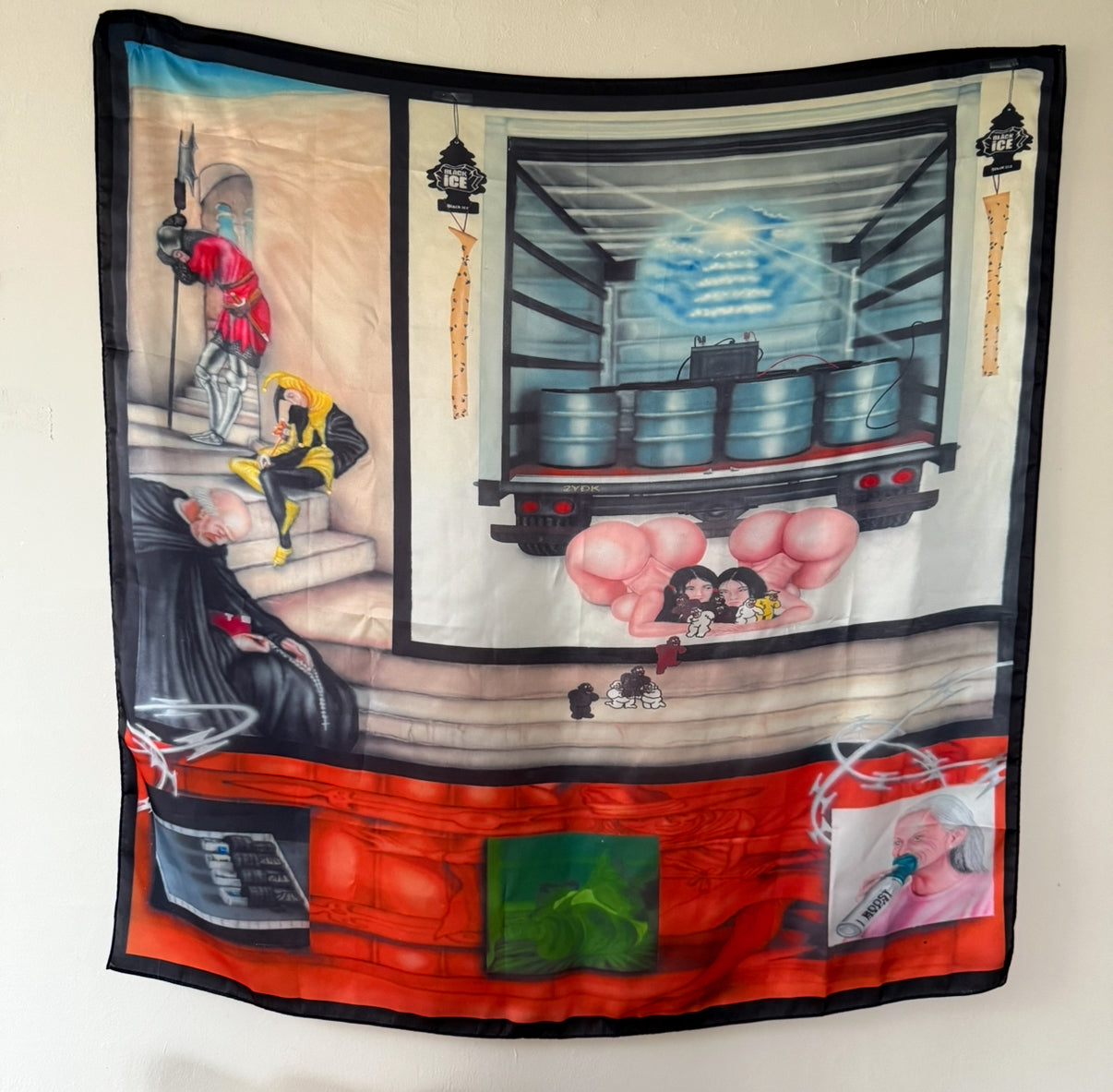 ‘The Jester Is Sleeping’ 40x40 Silk